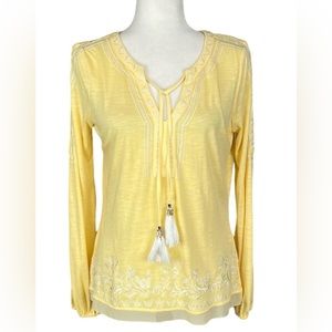 White House black market yellow long sleeve shirt